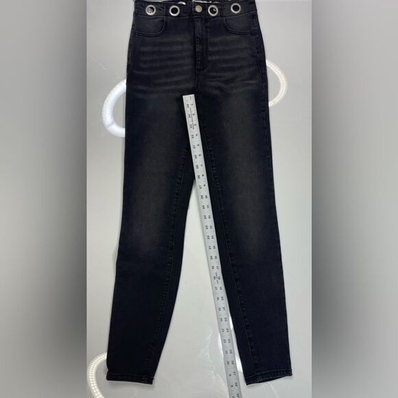 Garage Ultra High Rise Denim Jeans Women SIze 0 Or 24 Black - Picture 8 of 9
